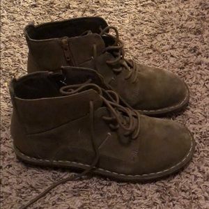 Tan suede ankle boots